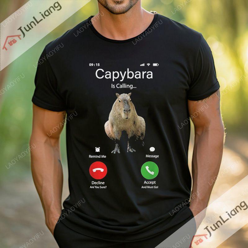 Футболка Capyeras Funny Cute Capybara Color Concert Tour Cute Animal с короткими рукавами и круглым вырезом, свободный топ Harajuku