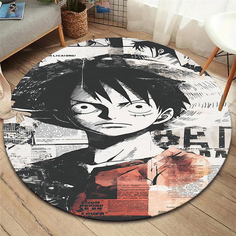 Ковер круглый с изображением Манки Д. Луффи из One Piece, ковер для гостиной, спальни, дивана, игровой комнаты, нескользящий коврик