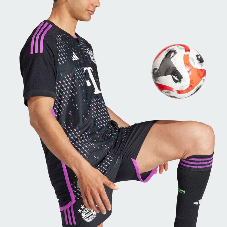 Adidas Выездная майка ФК Бавария 23/24 с тремя полосками и буквенным принтом, мужская, черная HR6947