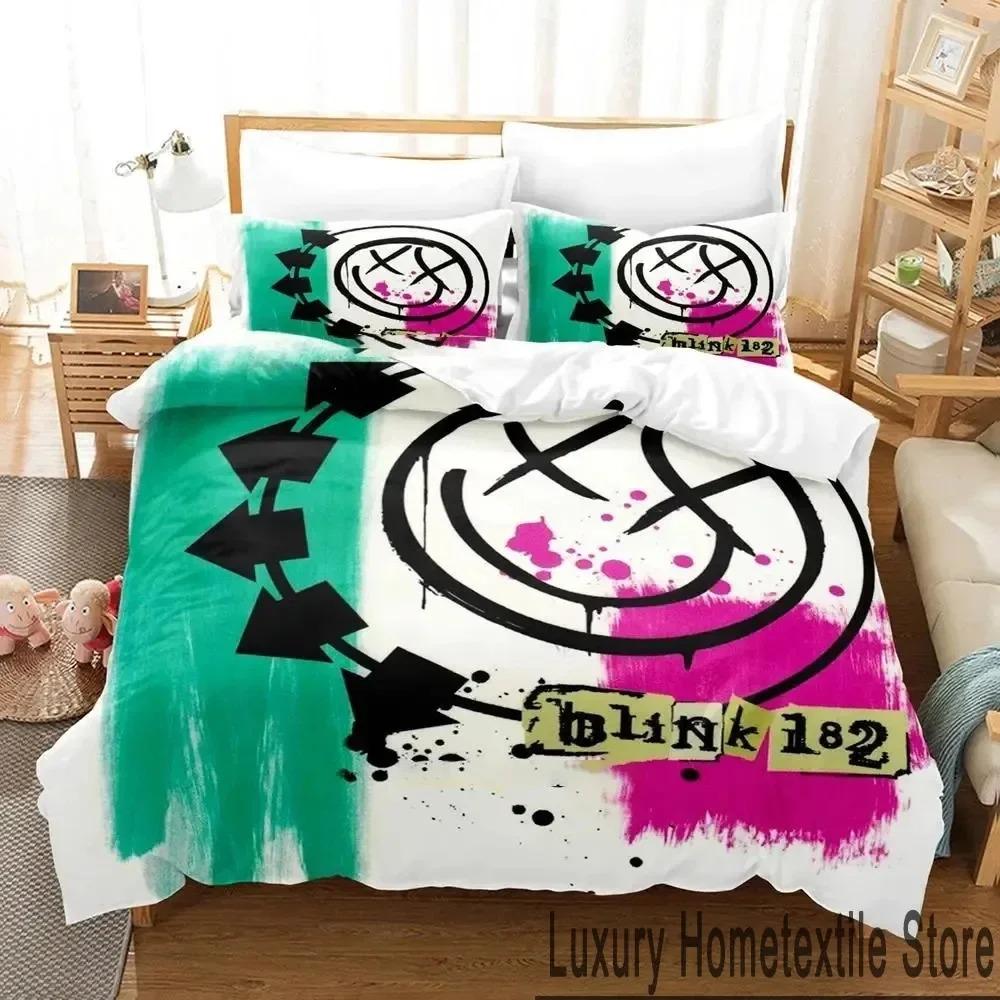 3D Print Blink-182 Bedding Set Boys Girls Twin Queen King Size Duvet Cover Pillowcase Bed Boys Adult Home Textileextile