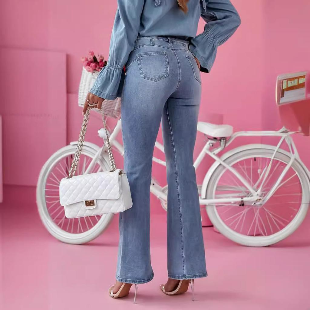 YYFS Женские модные джинсовые повседневные брюки с высокой талией, повседневные брюки и капри