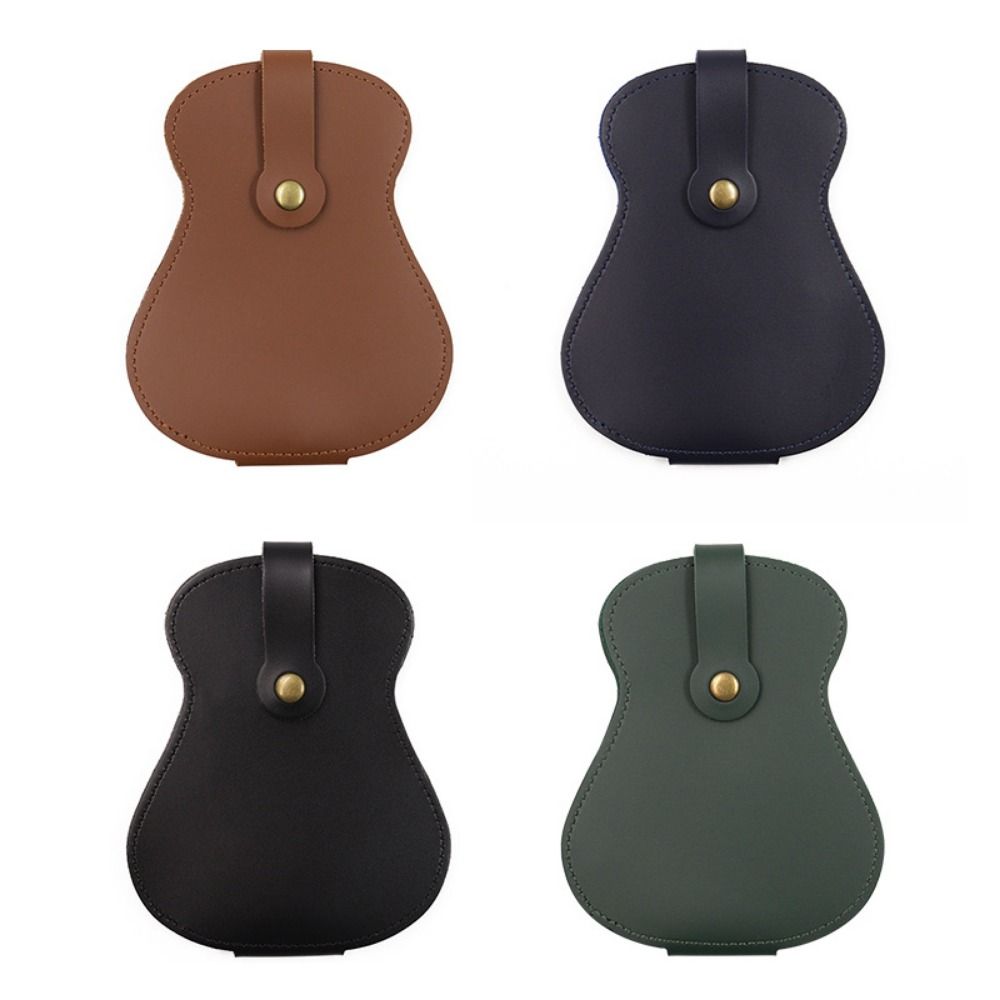 Colorful Guitar Picks Holder Case PU Leather Guitar Plectrums Bag Picks Storage Pouch Box Bass