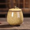 Cracked Ceramic Tea Caddies Coffee Canister Household Portable Travel Mini Porcelain Sealed Moisture-proof Storage Jar Home Deco