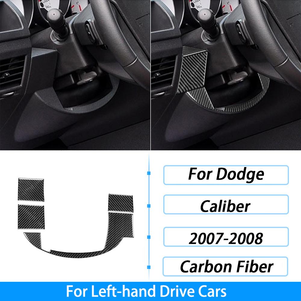 For Dodge Caliber 2007 2008 Carbon Fiber Inner Door Handle Panel Decorative Cover Car Interior Decoration Accessories Sticker