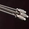 10Pcs Stainless Steel Wire Keychains 1/1.5/2mm Cable Loop Connecter