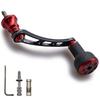 HEIGHTEN 56mm Reel Handle with 24mm TPE Knob for Daiwa and Universal Spinning Reels TPE Series Shimano, (Black & Red) (475)