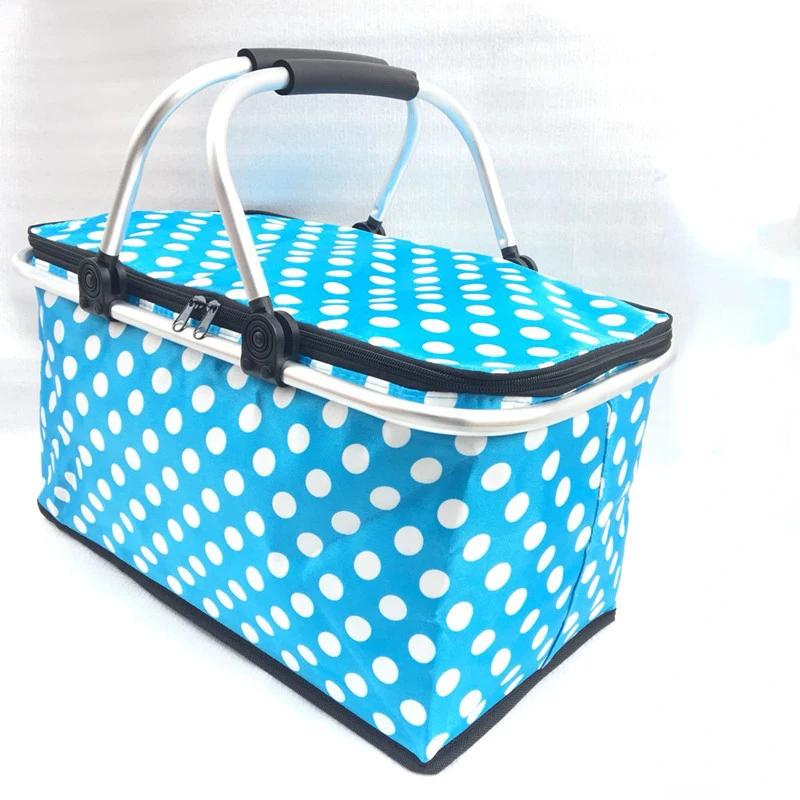 Car Oxford Outdoor Picnic Insulation Storage Basket Refrigerated Food Delivery Box Folding Shopping Basket Trunk Storage Box