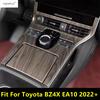 For Toyota BZ4X EA10  - 2025 ABS Wood Grain Look Car Center Console Gear Shift Panel Cover Trim Sticker Interior Accessories