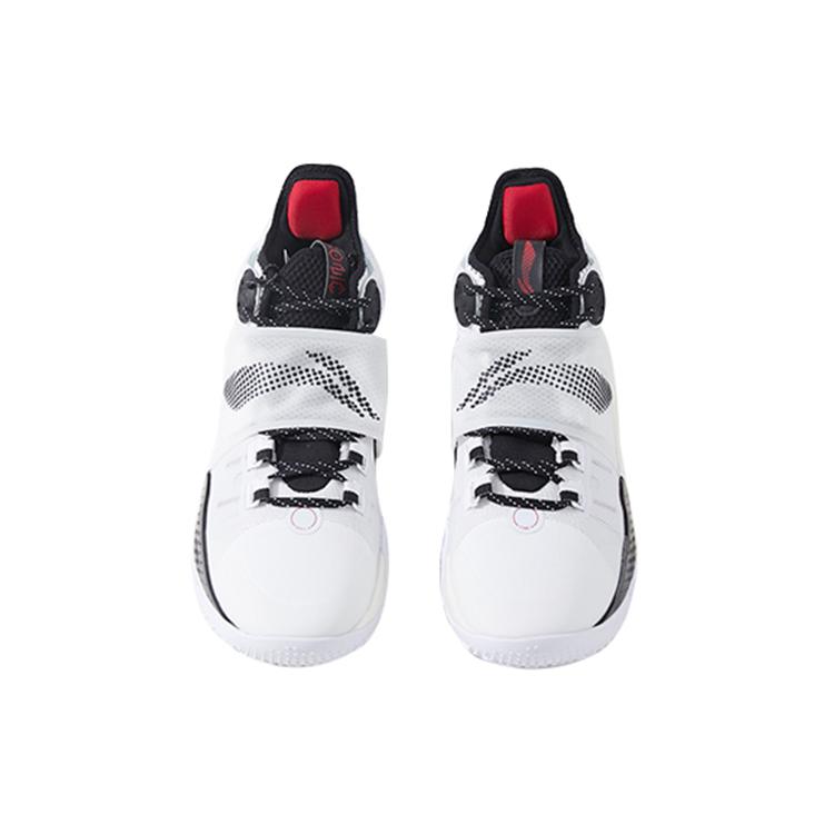 Li Ning SONIC 9 Амортизирующие Скользкие Средние Баскетбольные Кроссовки Унисекс Белые PE Издание Спонсора ABAR011-A