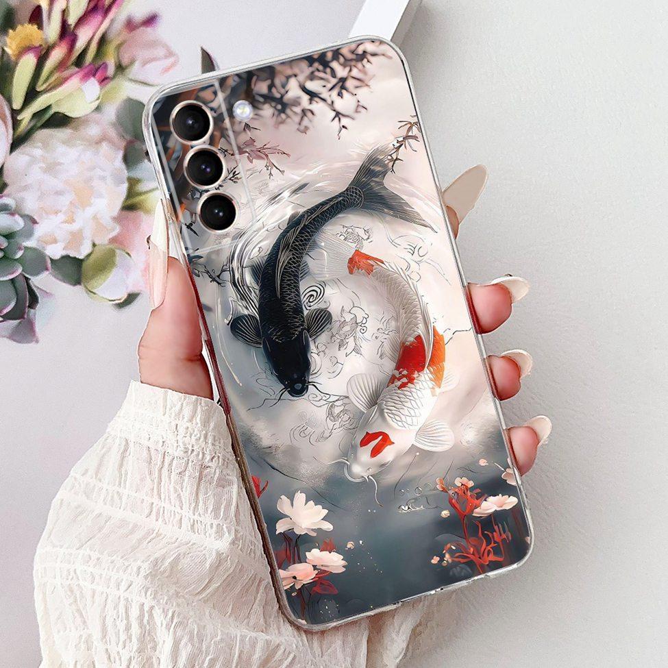 Clear For Samsung S21 G991B G991W Cover For Samsung Galaxy S21 Case Luxury Butterfly Love Fashion Flowers Cool Lion Painted
