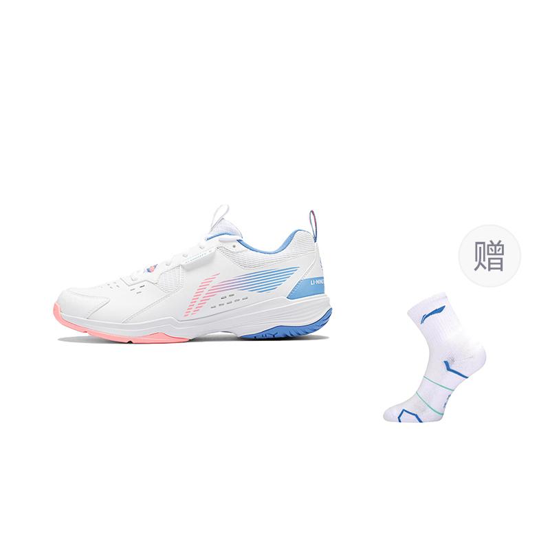 Li Ning Ace Износостойкие Дышащие Низкие Бадминтонные Кроссовки Унисекс Белый Розовый Синий AYTT001-6