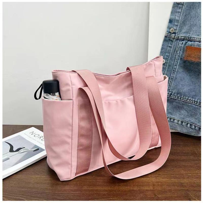 Новая женская сумка, однотонная сумка-тоут, сумка на плечо для отдыха, простая нейлоновая сумка для мамы, большая вместительная сумка