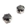 [K3824] - Black 'Essentiel' Silver Earrings 7 Mm