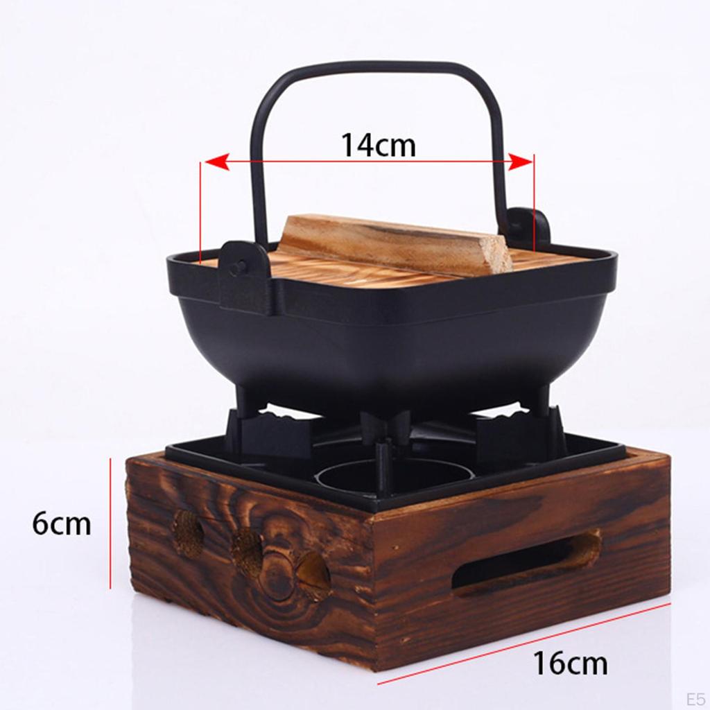 Японская кастрюля для тушения сукияки на 1-2 персоны, походная чугунная кастрюля, подвесная для пикника, кухонная утварь