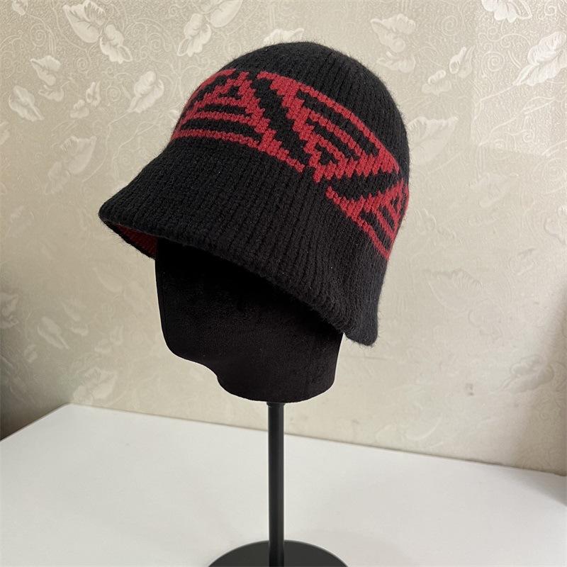 Fashion Commuter Milliner Autumn and Winter New Wool Knitted Bucket Hat Basin Hat Warm Bucket Hat