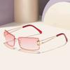 Rimless Sunglasses Men Stylish Sun Glasses Women Rimless Frameless Rectangle Gradient Sun Glasses