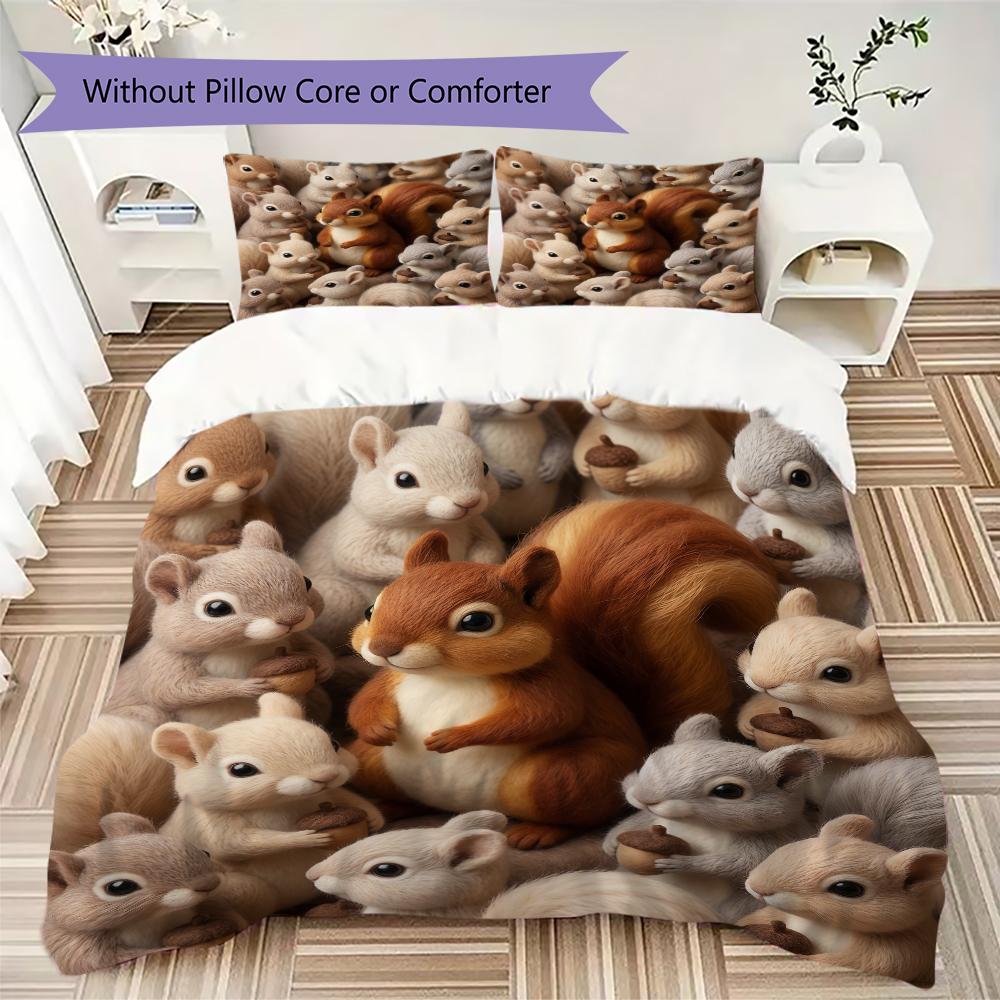 Watercolor Hedgehog Pattern Bedding uilt Set uilt Cover Pillowcase Home Decoration Birthday Gift (1 * duvet cover + 2 * pillowcase without core)