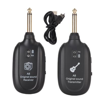 Гитарная беспроводная система перезаряжаемая UHF 730MHz 4 канала гитарный передатчик приемник для гитары