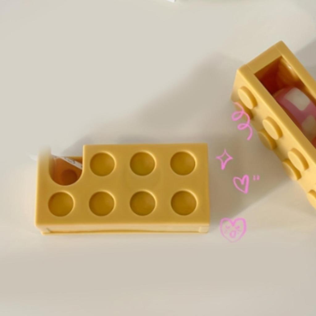 Диспенсер для скотча, симпатичный строительный блок, простая в использовании форма, держатель для скотча для стола, школы, офиса, кабинета