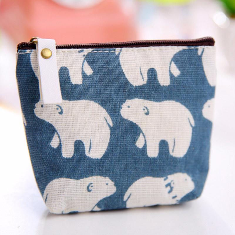 1 шт. мини женский кошелек держатель для монет кошелек сумки для денег холст монета ключ-карта кошелек на молнии смена