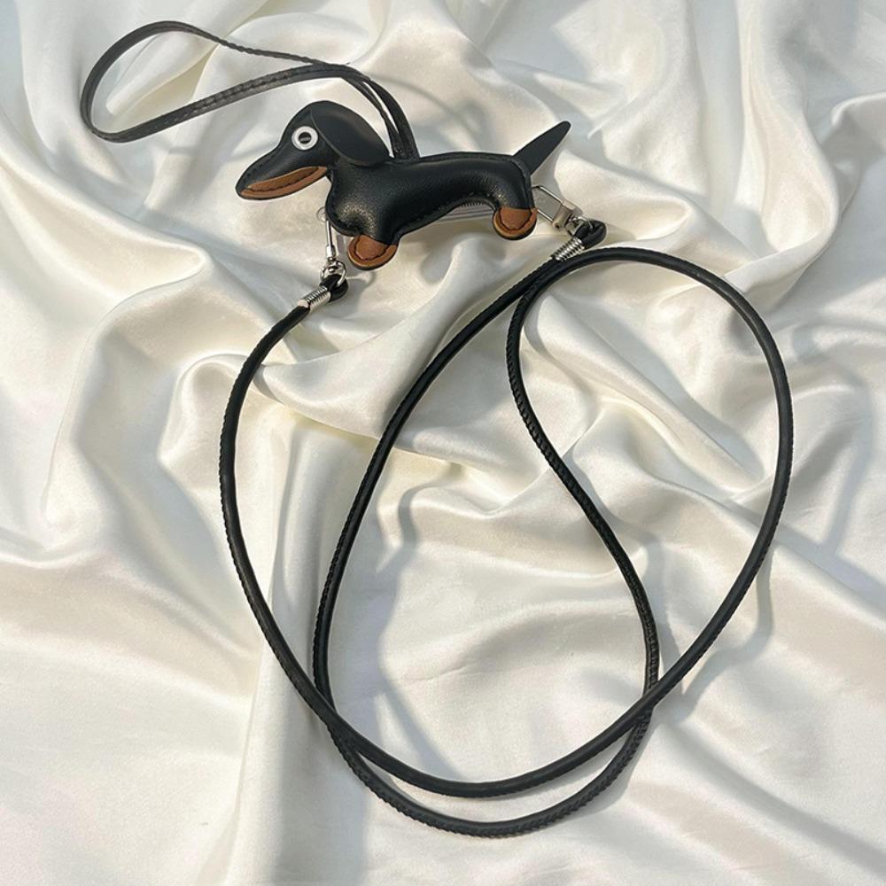 Ремешок для мобильного телефона из искусственной кожи с таксой, защита от потери телефона, ремешок с зажимом для девочки, подарки