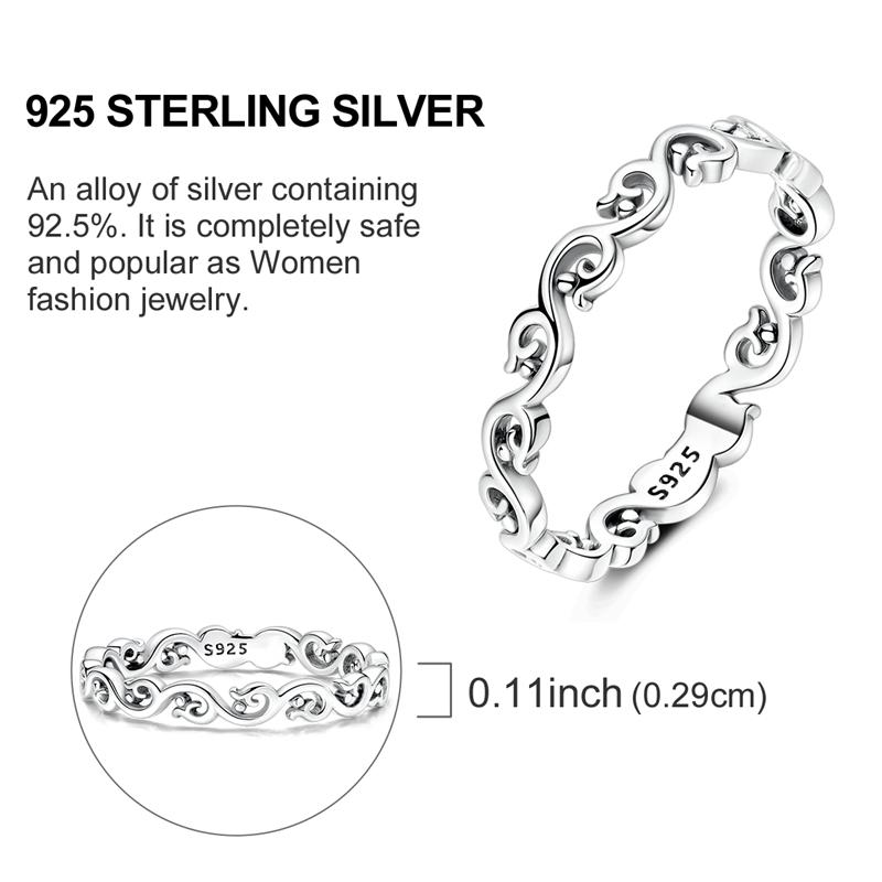 Original Rings 925 Silver Simple Sparkling Heart Bow Dragon Firefly Star Moon Ring for Women Girls Wedding Jewelry Gift