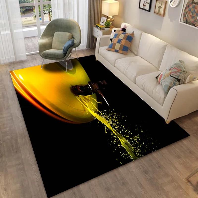 1PC Retro Music Phonograph Record Area Carpet, Rug for Living Room Bedroom, Bedside and Office Areas, Machine Washable Mat