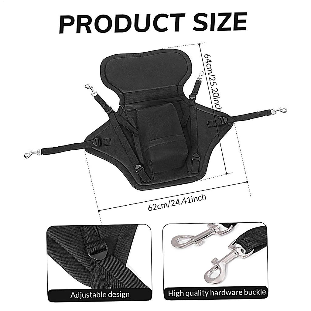 Kayak Seat Adjustable Padded Boat Seat Comfortable Seating Replacement with Storage Bag Stand for Adults Outdoor Kayaking