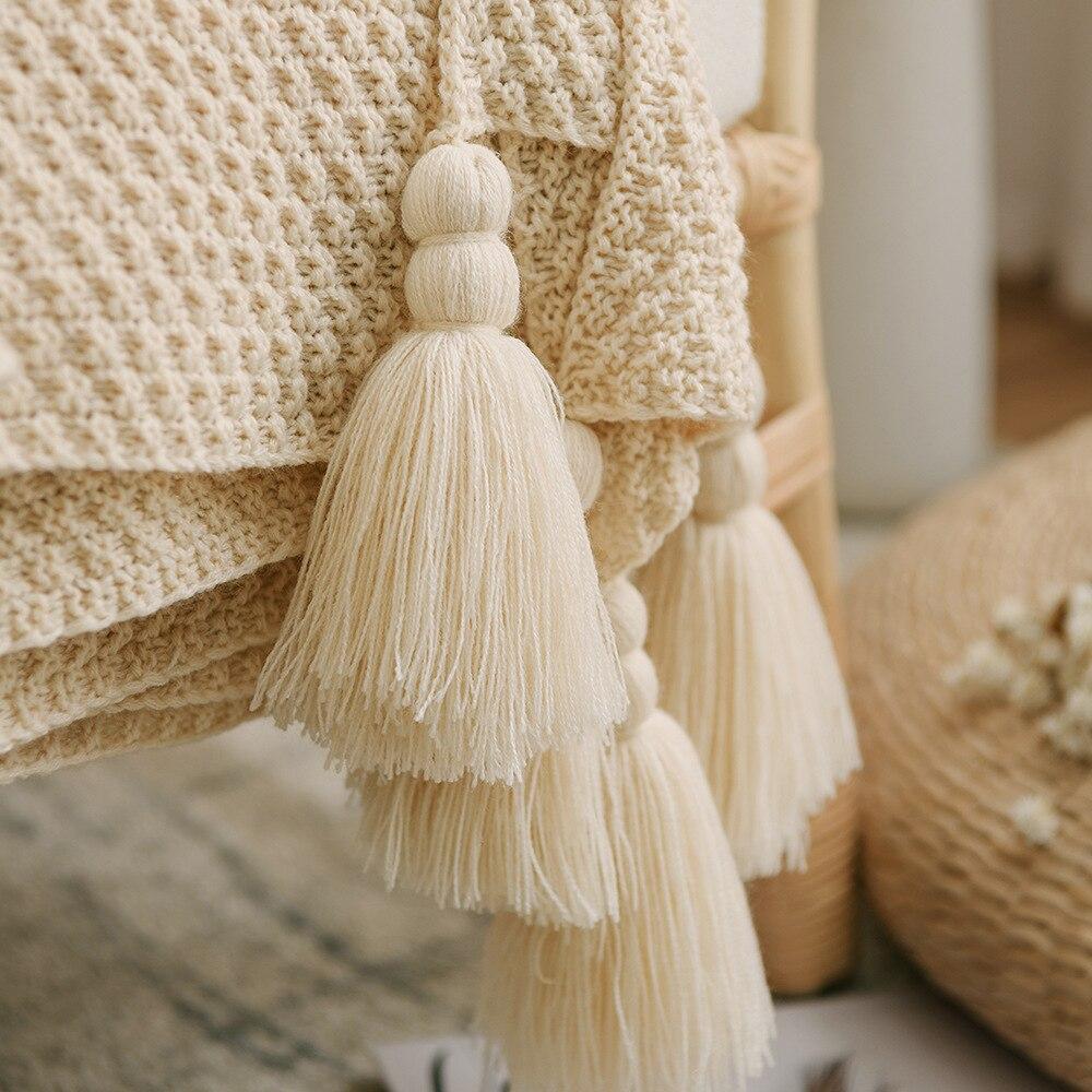 Одеяло с кисточками, вязаный плед, супер мягкий богемный чехол для кровати, дивана, покрывало, декор, одеяла