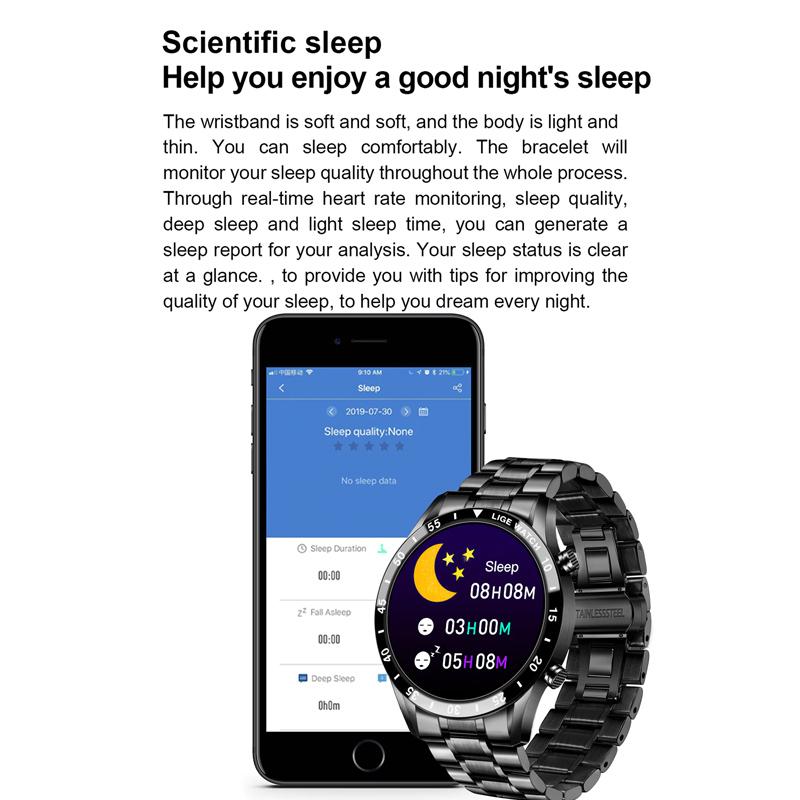 LIGE Новинка 2021 года, мужские умные часы с сенсорным экраном, спортивные часы для фитнеса, IP67, водонепроницаемые, Bluetooth для Android, ios, мужские умные часы