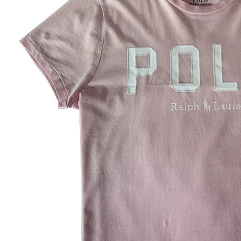 Polo Ralph Lauren Футболка с принтом букв, круглым вырезом, коротким рукавом, мужская, розовая, 211800249-001