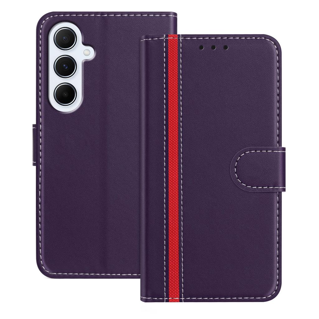 For Samsung Galaxy A56 5G Phone Cases Wallet Stand Color Splicing Leather Cover with Magnetic Clasp