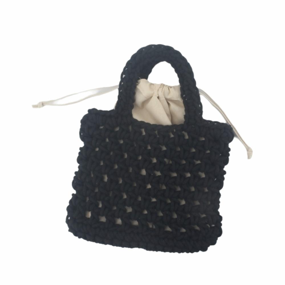 Mini Woven Tote Handbag Bohemian Hollowed Out Beach Bag New Crochet Knitted Bag Seaside