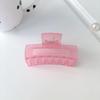 Pc Stylish 8cm Material Jelly Color Hair Claw Clip With Simple Geometric Design