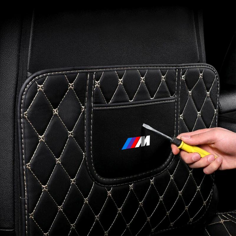 M ЛОГОТИП Автомобильные защитные коврики от ударов ногами PU Кожа Защитная накладка на спинку автосиденья для BMW M X6 X1 X2 X3 X4 X5 X7 E46 E39 E90 E36 E60 E34 E30 F30 E71 F10 F10 E34 E92