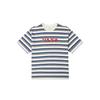 Comfortable Crew Neck Pullover Short Sleeve T-Shirt Unisex Tops Off-White Striped VN000NJFEG1