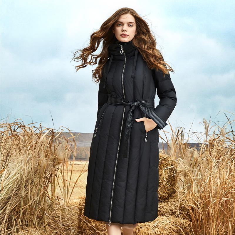 JAZZEVAR зимнее удлиненное хлопковое пальто, однотонное теплое уличное повседневное хлопковое пальто, хлопковое пальто с капюшоном