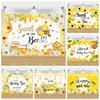 Cartoon Little Bee Backdrop Kids 1st Birthday Decorations Party Supplies Honey Girl Boy Gender Reveal Baby Shower Banner Props