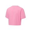 Li Ning Fitness Series Solid Color Logo Print Loose Short Sleeve T-Shirt Women Tops Pink ATST608-6