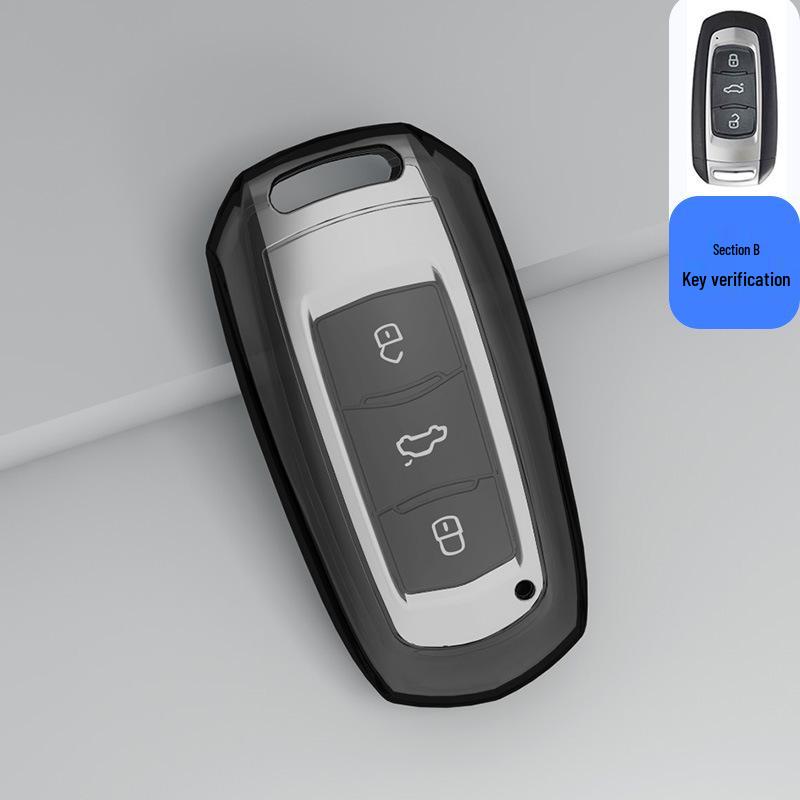 Чехол для ключа Geely для Boyue, Binrui, Xingrui, Geometry E, Emgrand, Icon, Vision, Xingyue L - Прозрачный чехол с застежкой