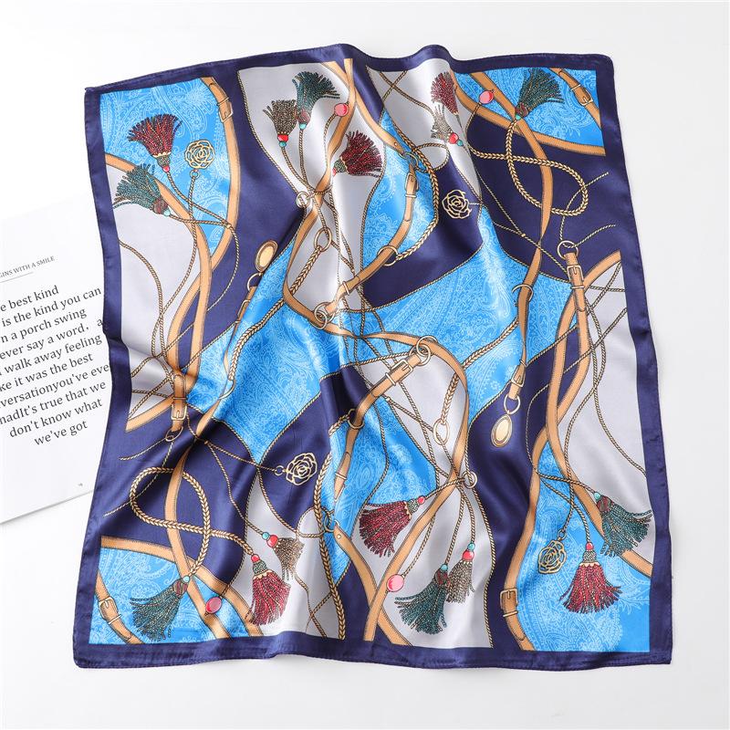 60cm Women'S New Versatile Simulated Silk Neck Protection Sunscreen Small Square Scarf Professional Scarf Headscarf