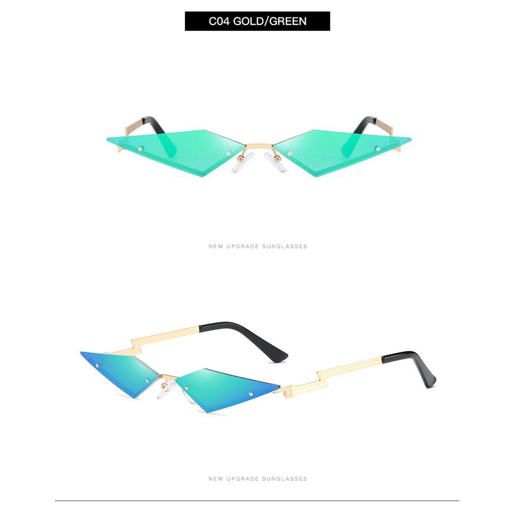 Ladies Eyewear UV400 Fashion Women Sunglasses True Film Lens Rimless Sun Glasses Diamond Shape