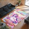 Unicorn Theme Crystal Velvet Floor Rug Personalized Custom Name Text Warm Carpet Home Decoration