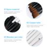12Pcs Nylon Hair Paint Brushes Set Wood Handle Pearl White Variety Style Oil Acrylic Drawing SuppliesC Oblique Head