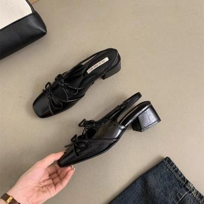 Модные женские серебристые балетки с бантом и квадратным носком, летний дизайн, туфли на высоком каблуке, женская модная одежда, женские кожаные сандалии для улицы