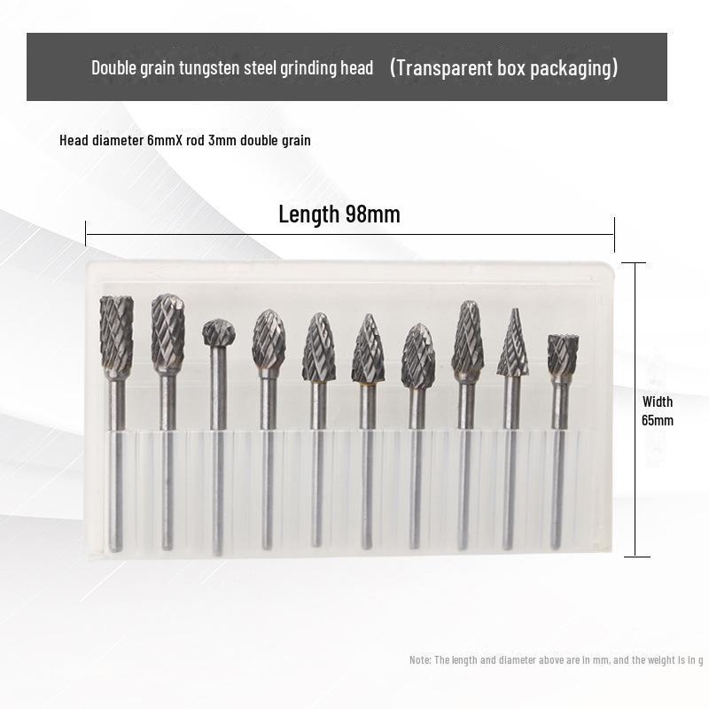 Аксессуар для шлифовальной машины с вращающимся напильником из карбида вольфрама - головка фрезы с одним и двумя зернами