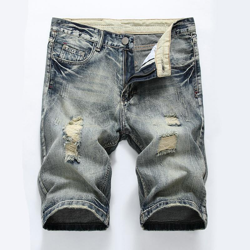 Casual Men Denim Shorts Pants Men Summer and Autumn Fashion Retro Style Jeans Shorts