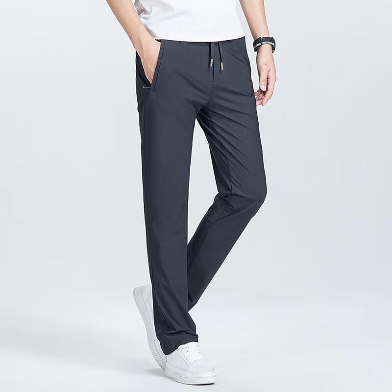 Men's Ice Silk Elastic Casual Trousers YTMMC5001