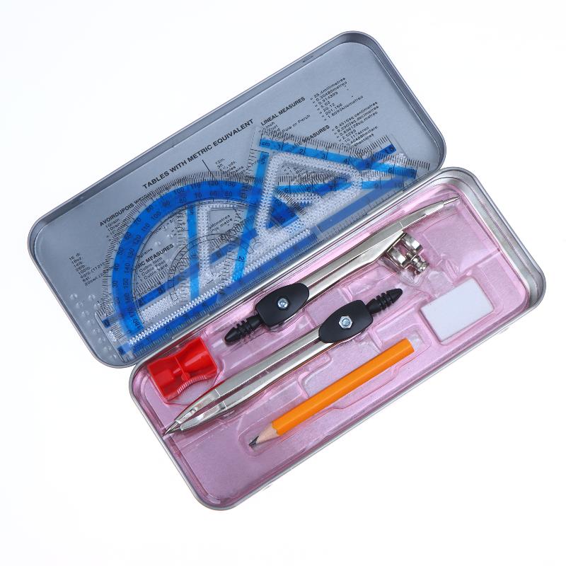 9Pcs Compass Ruler Set Multi-functional Mathematical Geometry Drawing Kit for Math Class Student Exam School Supplies