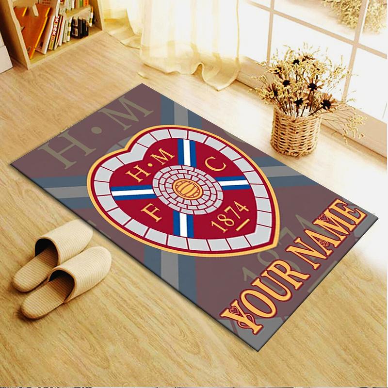 Custom Name Heart of Midlothian Carpet Rug for Living Room Bedroom Home Sofa Decoration,Kids play Non-slip Floor Mat